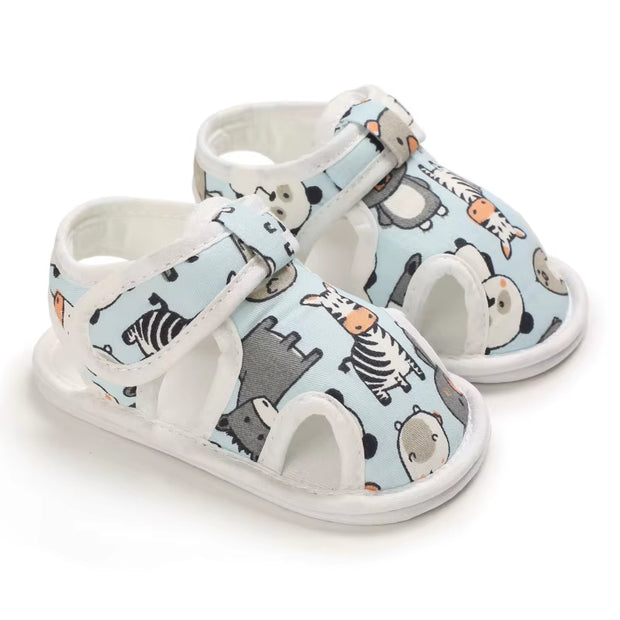 Baby Shoes Boys Girls Cute Bear Animal Print Sandals Cotton Soft Sole Newborn Walker Toddler Shoe
