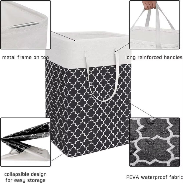 Waterproof Washing Basket Laundry Bag Storage Basket for Clothes Toy Storage 75L