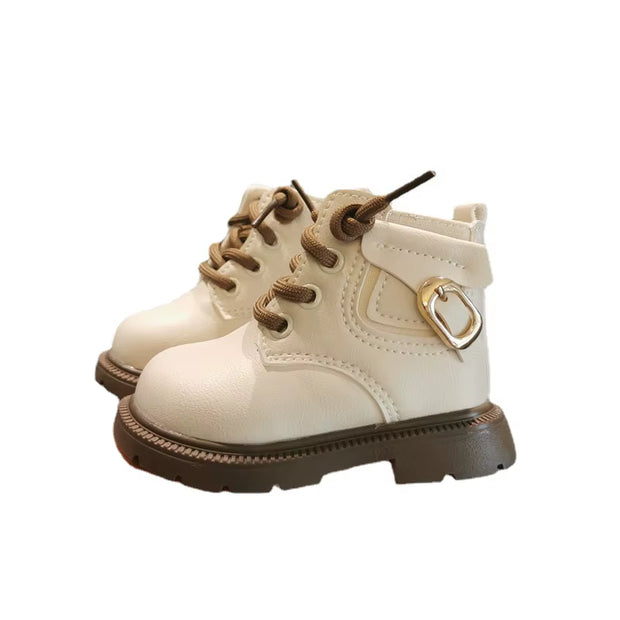 Warm Fur Baby Boots Autumn Winter Little Kids Soft PU Leather Boots Infant Newborn Outdoor Shoes Toddler Boy Girl Boots for Baby