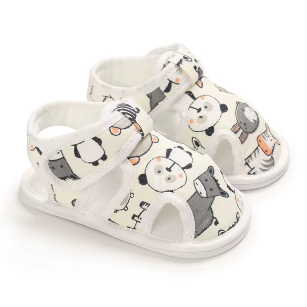 Baby Shoes Boys Girls Cute Bear Animal Print Sandals Cotton Soft Sole Newborn Walker Toddler Shoe